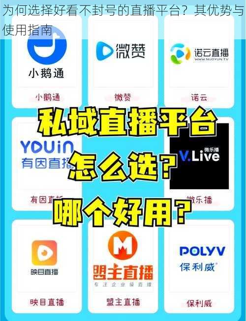 为何选择好看不封号的直播平台?其优势与使用指南